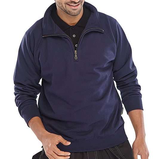Beeswift Quarter Zip Sweatshirt Navy Blue 3XL