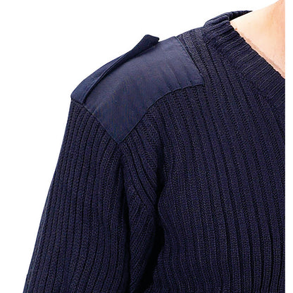 Beeswift Acrylic Mod V-Neck Sweater Navy Blue 2XL