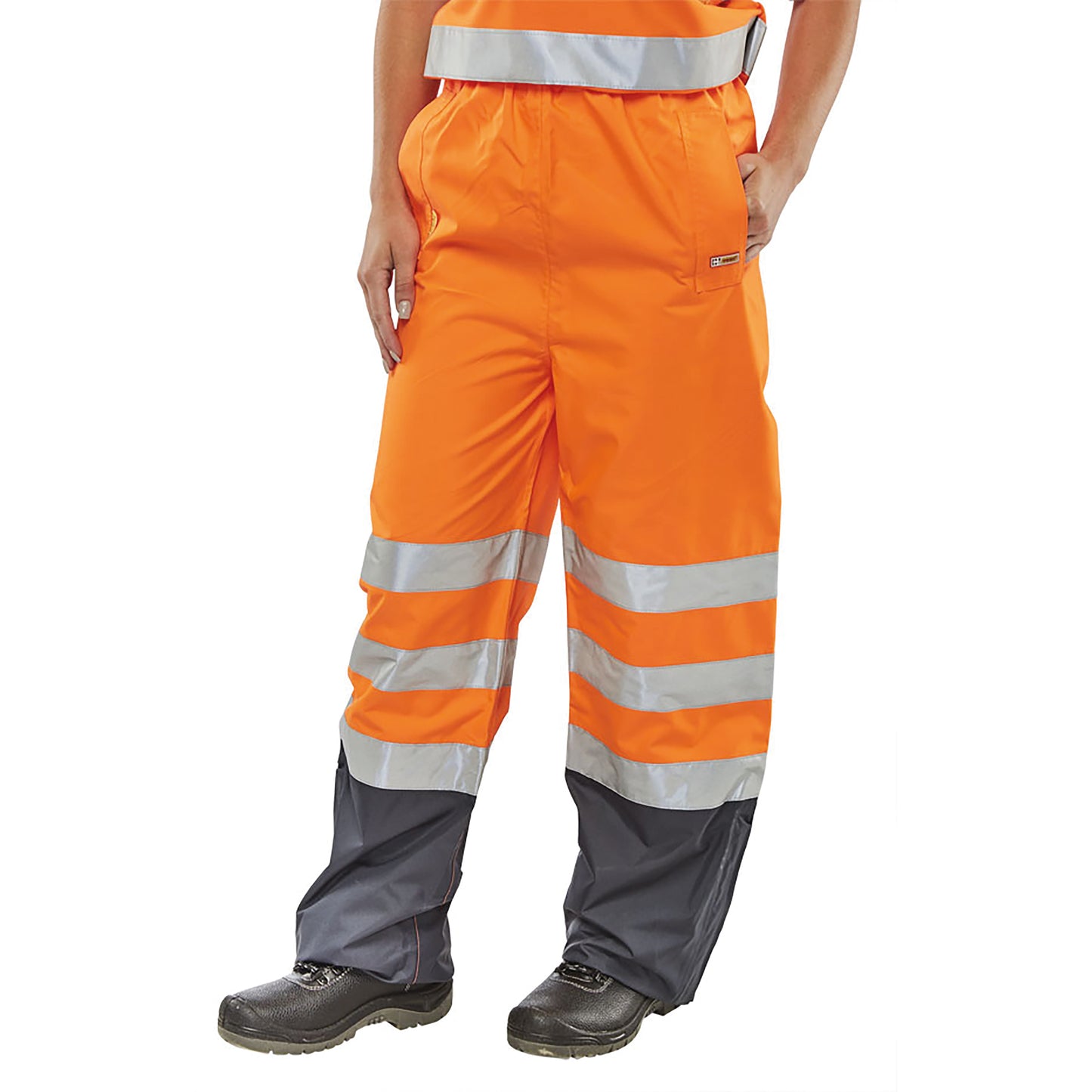 Beeswift Belfry Hi Vis Trousers Orange/Navy Blue 3XL