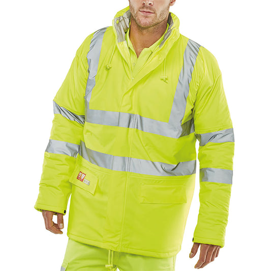 Beeswift MicroflexFire Retardant Anti-Static Padded Jacket Saturn Yellow 3XL
