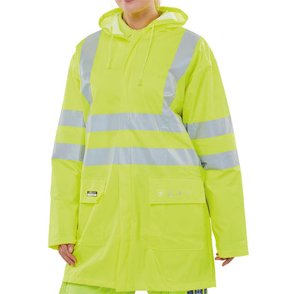 Beeswift Fire Retardant Anti-Static High Visibility Jacket Saturn Yellow 3XL