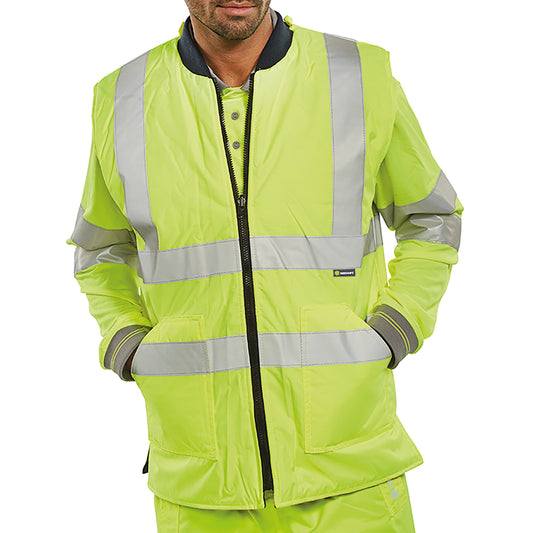 Beeswift High Visibility Reversible Bodywarmer Saturn Yellow/Navy Blue 2XL