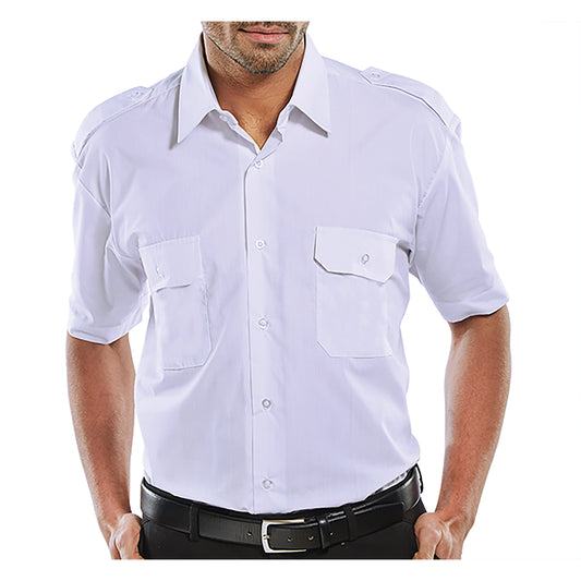 Beeswift Pilot Short Sleeve Shirt White 16.5