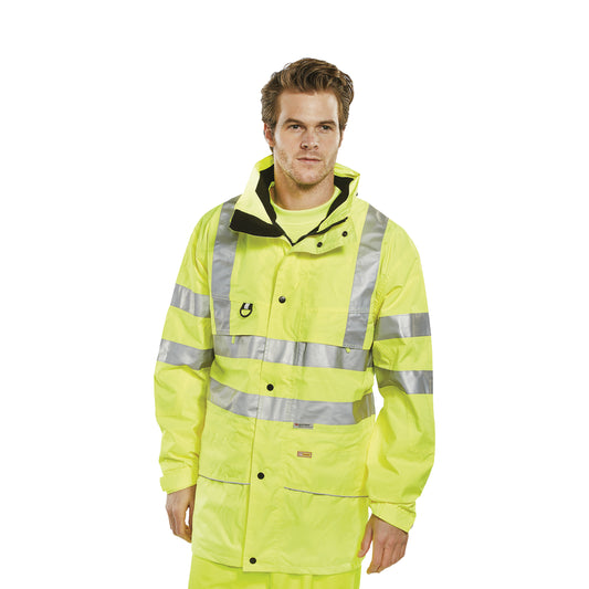 Beeswift Carnoustie High Visibility Jacket with Detachable Hood