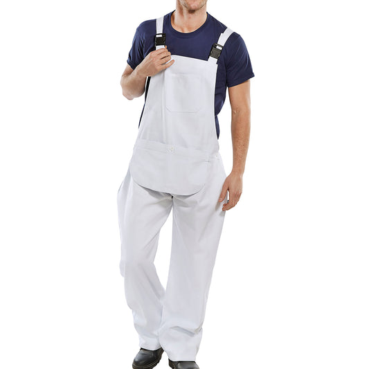Beeswift Bib And Braces Cotton Drill White 38