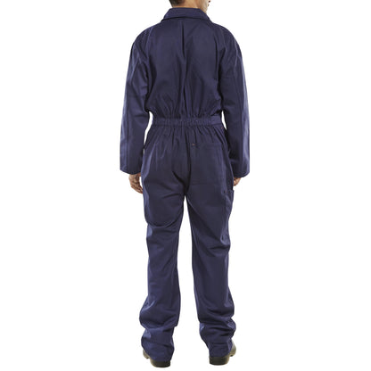 Beeswift Click Cotton Drill Boilersuit Navy Blue 38