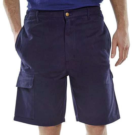 Beeswift Cargo Pocket Shorts Navy Blue 40