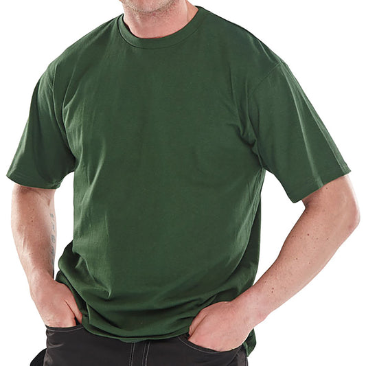 Beeswift Click Heavyweight 100% Cotton T-shirt Bottle Green L