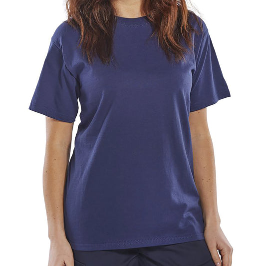Beeswift Click Heavyweight 100% Cotton T-shirt Navy Blue XL