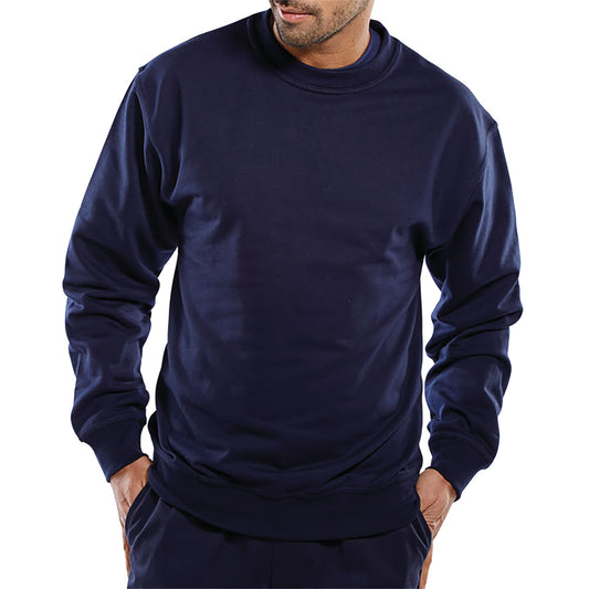 Beeswift Click Polycotton Sweatshirt Navy Blue M