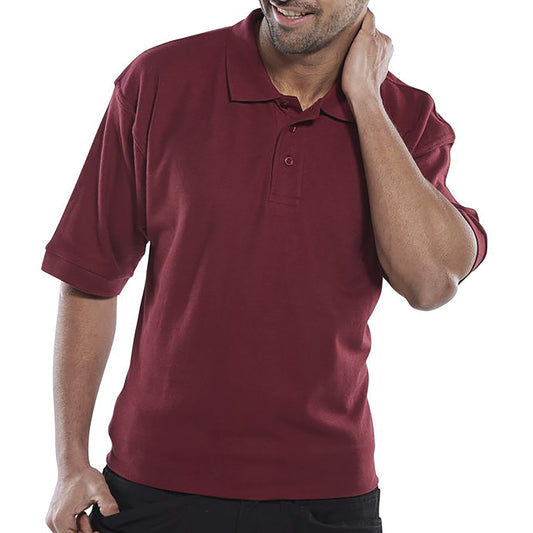 Beeswift Click Short Sleeve Polo Shirt Burgundy M