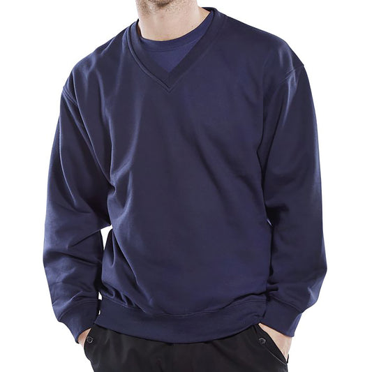 Beeswift Click V-Neck Sweatshirt Navy Blue M