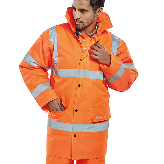 Beeswift Constructor High Visibility Jacket Orange 5XL
