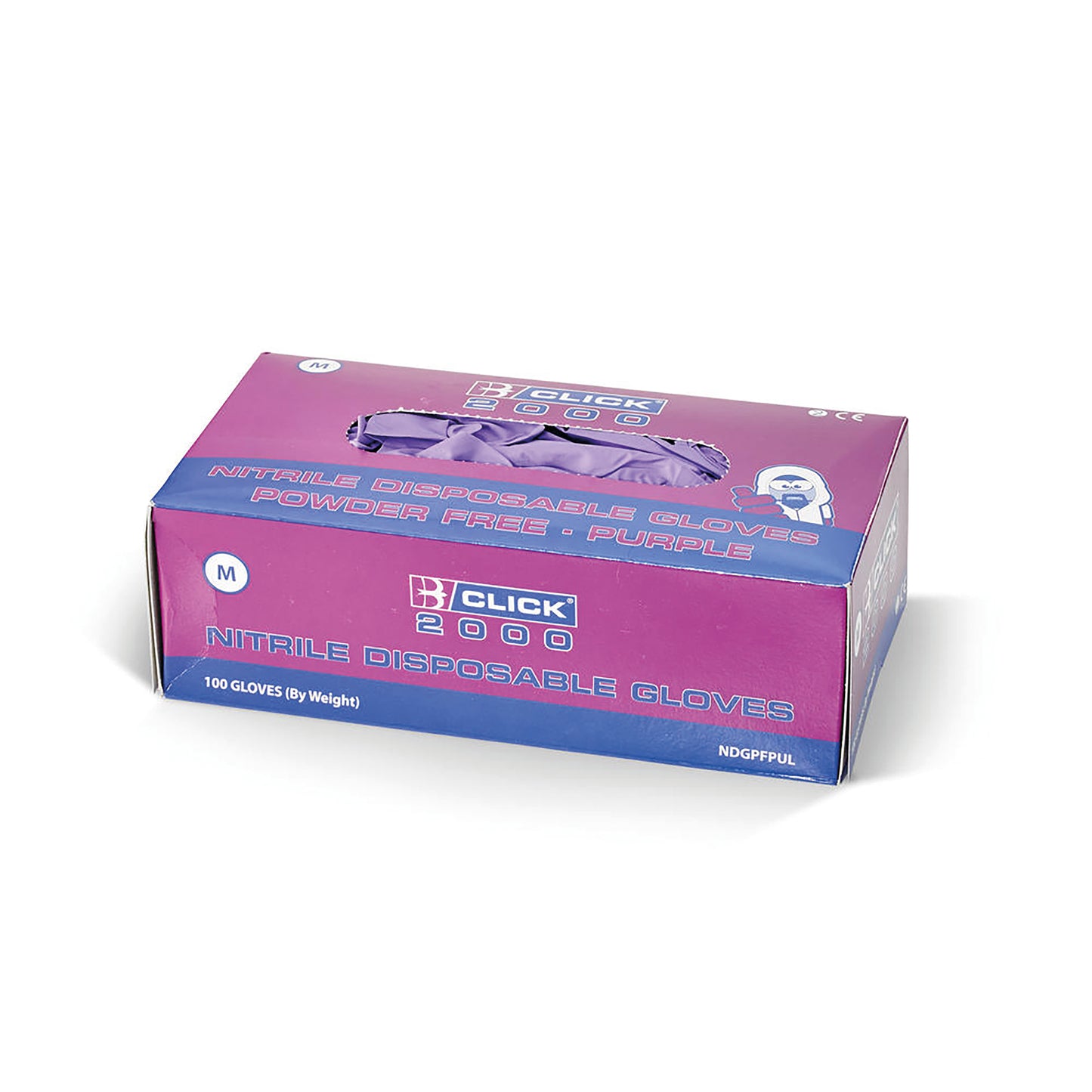 Beeswift Nitrile Disposable Gloves Powder Free (Pack of 1000) Purple S