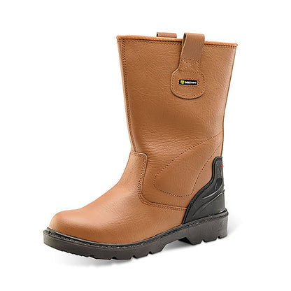 Beeswift Premium Rigger Fur Lined Steel Toe Cap Safety Boots 1 Pair Tan 11