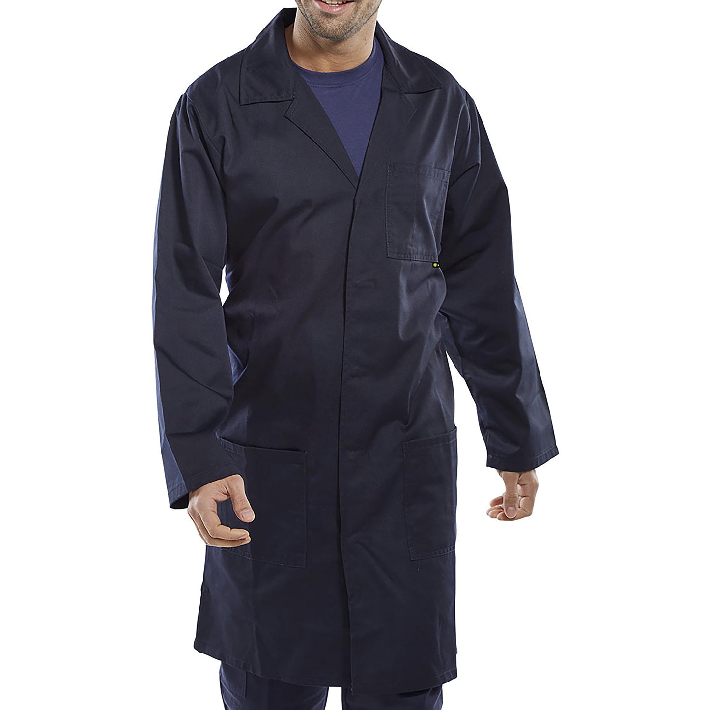 Beeswift Polycotton Warehouse Coat Navy Blue 42