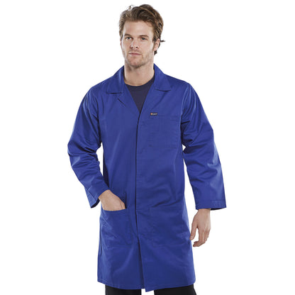 Beeswift Polycotton Warehouse Coat Royal Blue 38