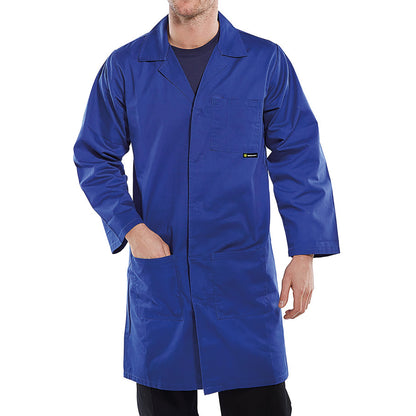 Beeswift Polycotton Warehouse Coat Royal Blue 40