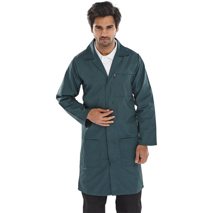 Beeswift Polycotton Warehouse Coat Spruce Green 34