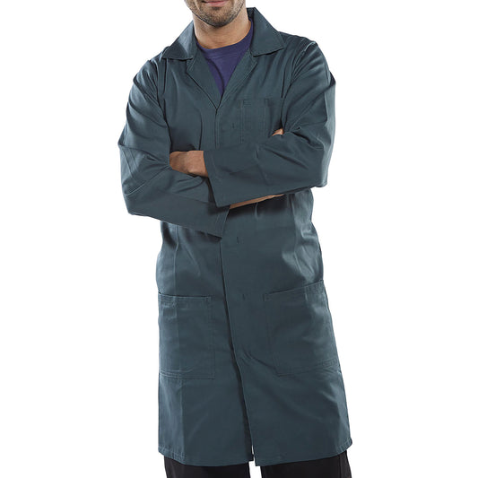 Beeswift Polycotton Warehouse Coat Spruce Green 36