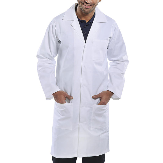 Beeswift Polycotton Warehouse Coat White 44