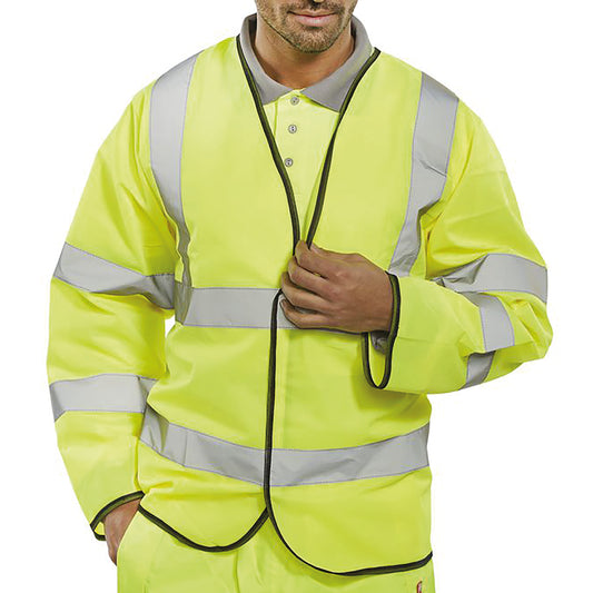 Beeswift High Visibility Long Sleeve Jerkin Saturn Yellow 2XL
