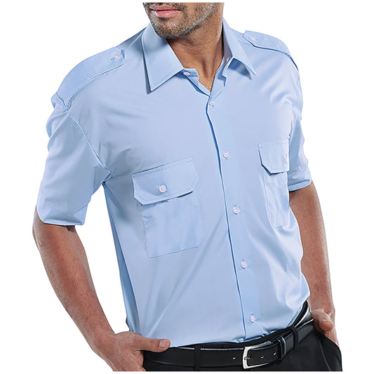 Beeswift Pilot Short Sleeve Shirt Sky Blue 15