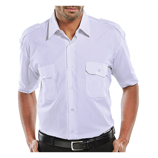Beeswift Pilot Short Sleeve Shirt White 15.5