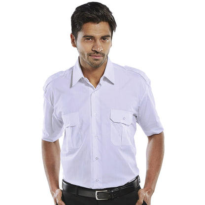 Beeswift Pilot Short Sleeve Shirt White 15.5