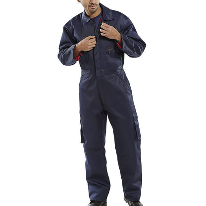 Beeswift Click Quilted Boilersuit Navy Blue 44