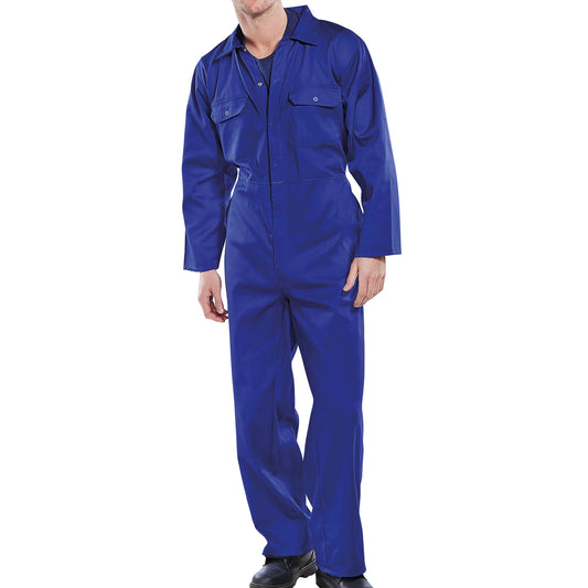 Beeswift Click Polycotton Regular Boilersuit Royal Blue 36