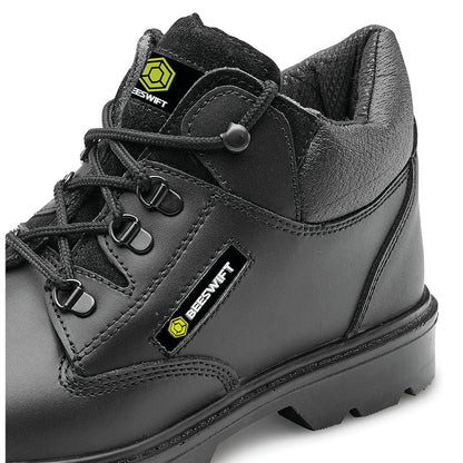 Beeswift Click Leather Mid Cut Midsole Steel Toe Capped Boots 1 Pair Black 11