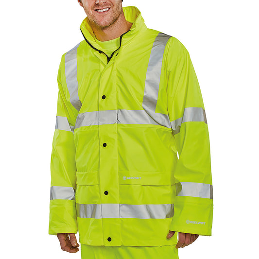 Beeswift Super B-Dri High Visibility Breathable Jacket Saturn Yellow 4XL