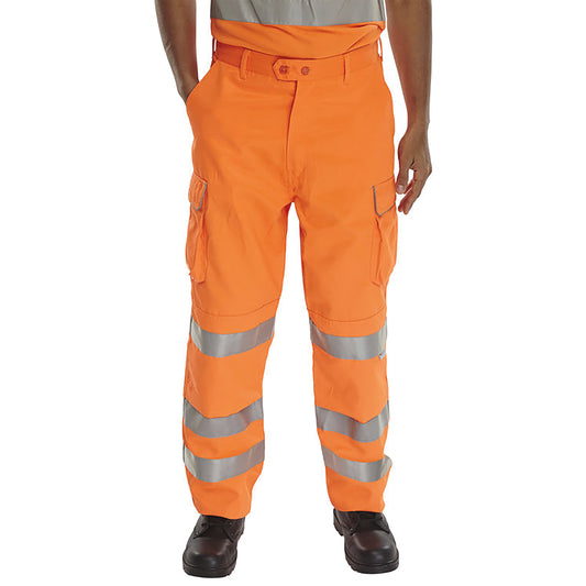 Beeswift Rail Spec High Visibility Trousers Orange 30
