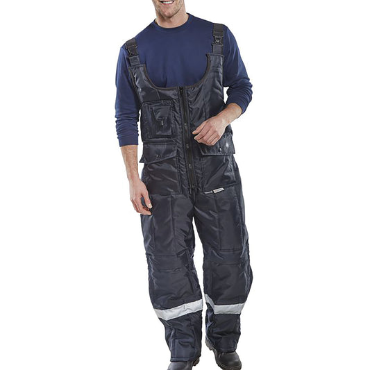 Beeswift Coldstar Freezer Bib Trousers Navy Blue 2XL