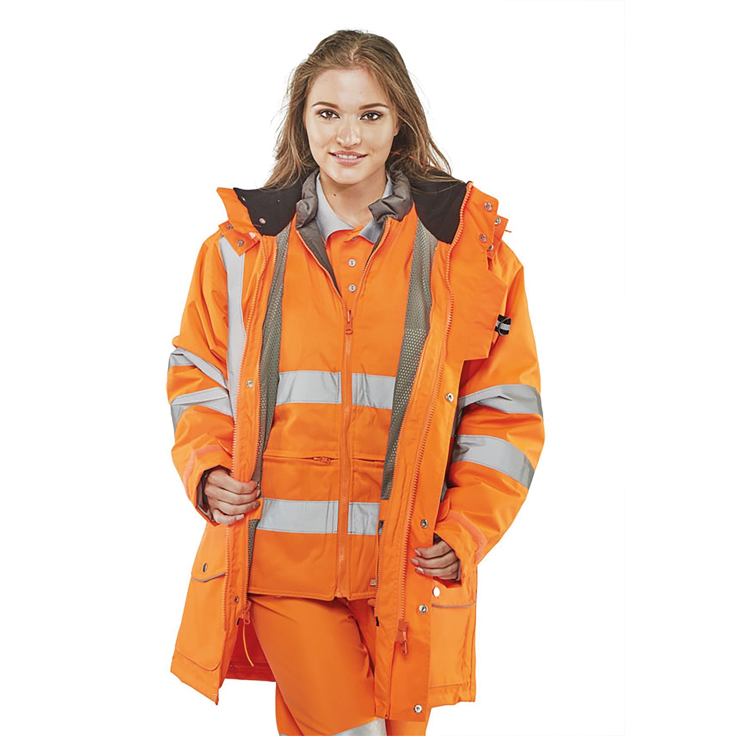 Beeswift Elsener 7In1 High Visibility Jacket Orange S