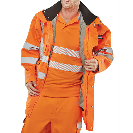 Beeswift Elsener 7In1 High Visibility Jacket Orange 4XL