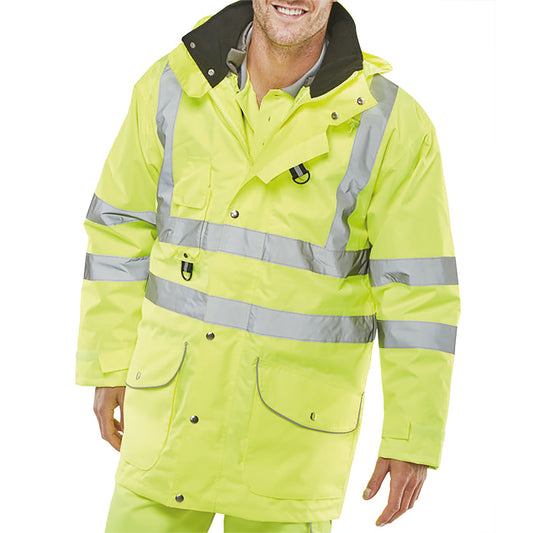 Beeswift Elsener 7In1 High Visibility Jacket Saturn Yellow 2XL