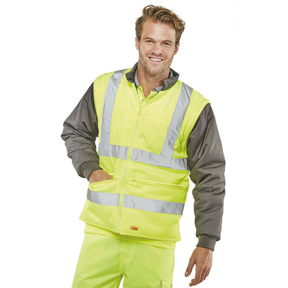 Beeswift Elsener 7In1 High Visibility Jacket Saturn Yellow 4XL