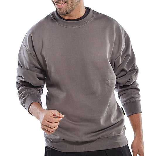 Beeswift Click Polycotton Sweatshirt Grey 3XL