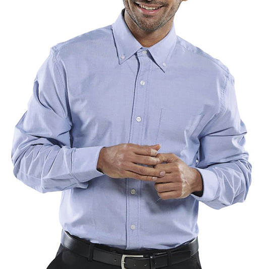 Beeswift Oxford Long Sleeve Shirt Blue 14.5