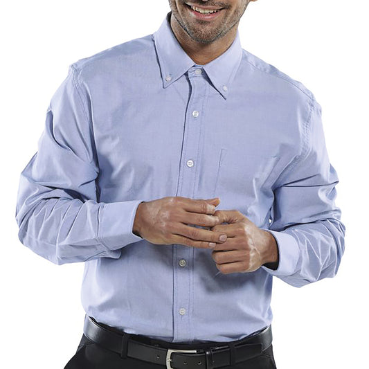 Beeswift Oxford Long Sleeve Shirt Blue 15.5