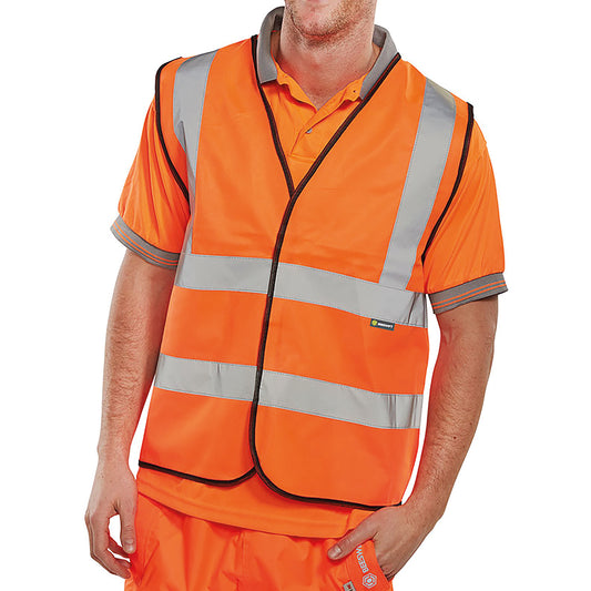 Beeswift High Visibility Waistcoat Full App G Orange 4XL