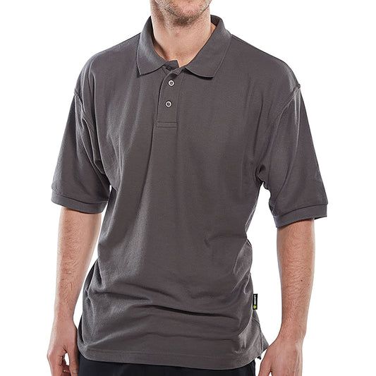 Beeswift Click Short Sleeve Polo Shirt Grey 3XL