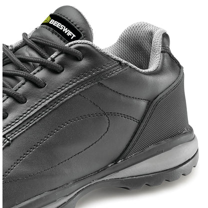 Beeswift Click Double Density S1 Leather Upper Trainer Shoe 1 Pair Black 12