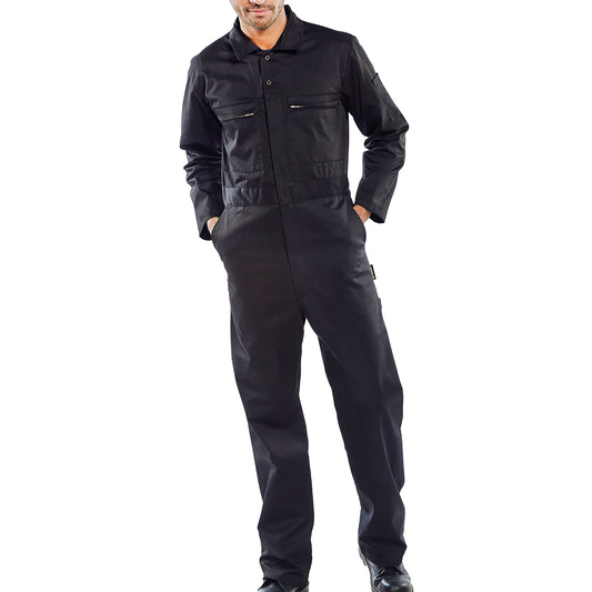 Beeswift Super Click Heavyweight Boilersuit Black 44