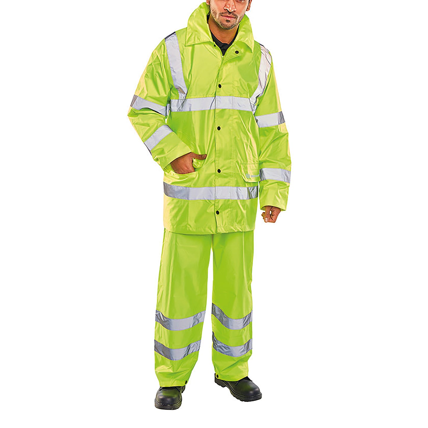 Beeswift Lightweight EN471 EN343 Jacket/Trouser Suit Saturn Yellow 3XL