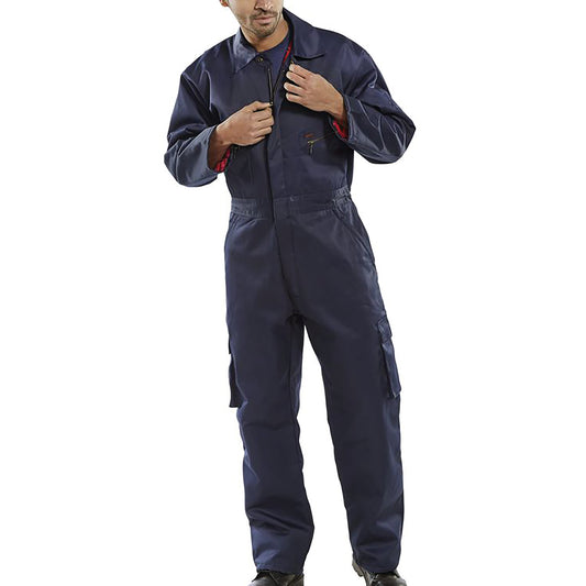 Beeswift Click Quilted Boilersuit Navy Blue 54