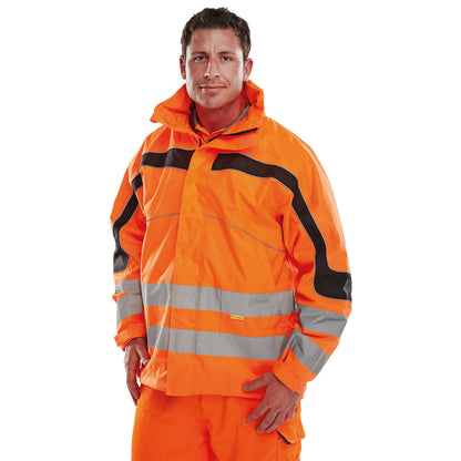 Beeswift Eton High Visibility Breathable EN471 Jacket Orange 5XL