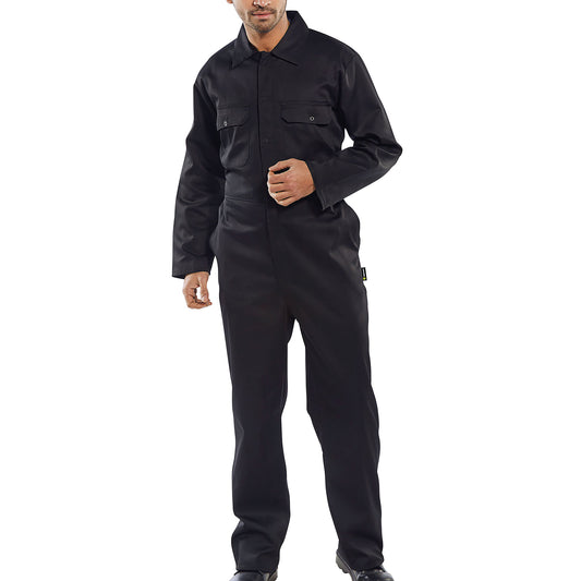 Beeswift Click Polycotton Regular Boilersuit Black 46